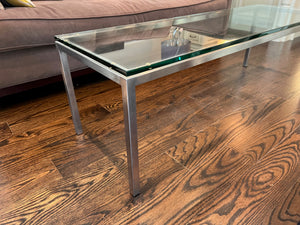 Glass Top Chrome Base Coffee Table