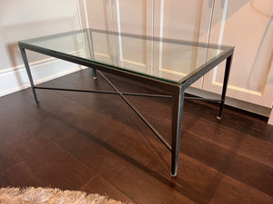 Glass Top Metal Base Coffee Table