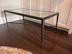 Glass Top Metal Base Coffee Table