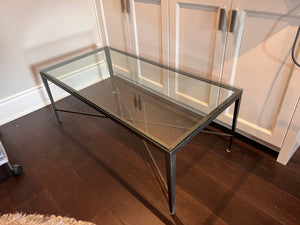 Glass Top Metal Base Coffee Table