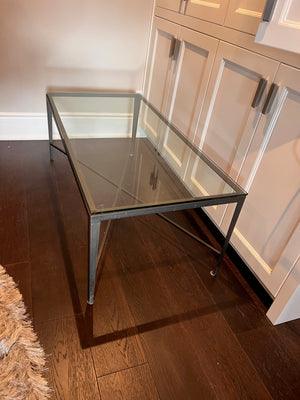 Glass Top Metal Base Coffee Table