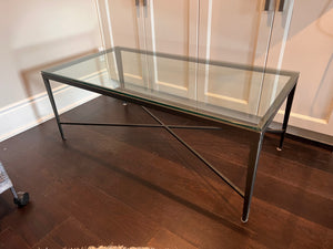 Glass Top Metal Base Coffee Table