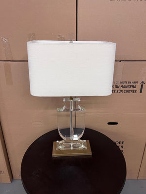 John-Richard Lead Crystal/Brass Table Lamp from ELTE (*retail $1,050)