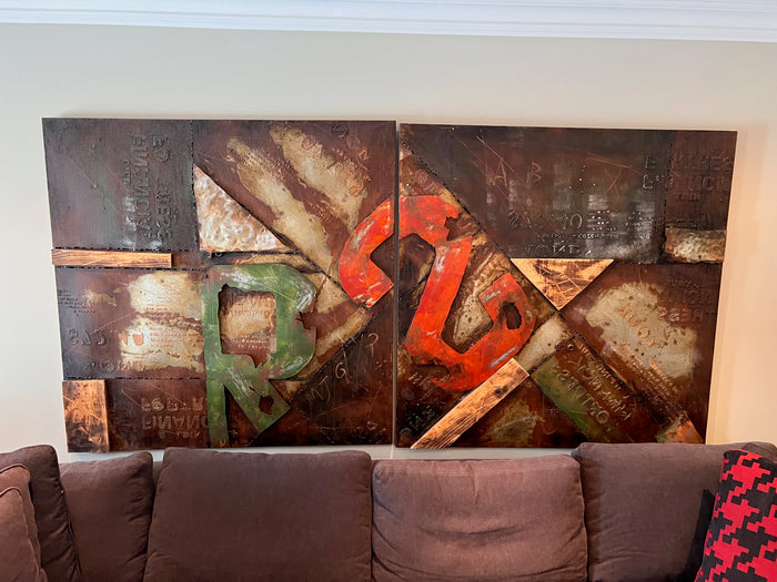 Pair of abstract wall art