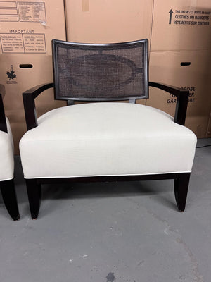 Pair of Barbara Barry for Henredon 'Open Oval Cane' Lounge Chairs