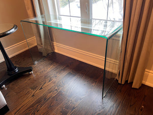 Waterfall Glass Console Table