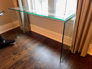 Waterfall Glass Console Table