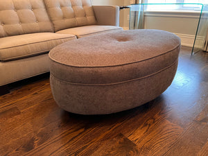 Oval Upholstered Ottoman