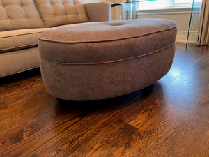 Oval Upholstered Ottoman