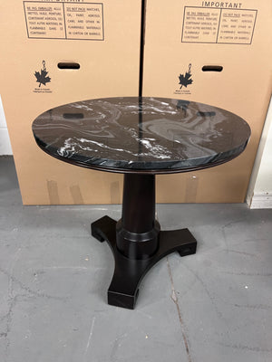 Thomas Pheasant for Baker Pedestal Table with Custom Marble Top