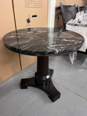 Thomas Pheasant for Baker Pedestal Table with Custom Marble Top