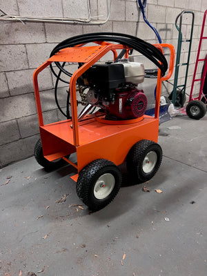 4000PSI Gas Pressure Washer with Honda GX 390 Engine (Orange Push Cart was Custom Designed)