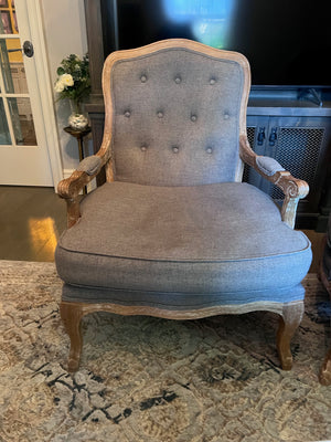 2 Classic Concepts Inc. Grey Tufted Armchairs