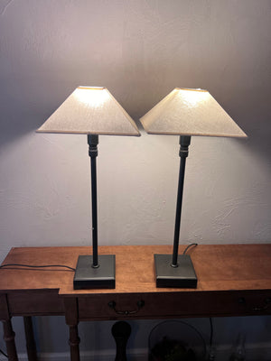 Restoration Hardware Pyramid Telescoping Table Lamp with Linen Shade (*2 available- priced individually)