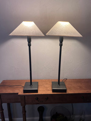 Restoration Hardware Pyramid Telescoping Table Lamp with Linen Shade (*2 available- priced individually)