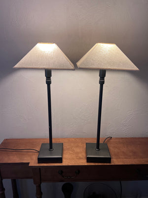 Restoration Hardware Pyramid Telescoping Table Lamp with Linen Shade (*2 available- priced individually)