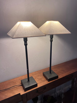 Restoration Hardware Pyramid Telescoping Table Lamp with Linen Shade (*2 available- priced individually)