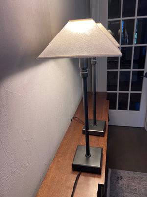 Restoration Hardware Pyramid Telescoping Table Lamp with Linen Shade (*2 available- priced individually)