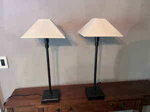 Restoration Hardware Pyramid Telescoping Table Lamp with Linen Shade (*2 available- priced individually)