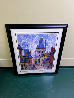 Anatole Krasnyansky Lithograph "Street of Old Prague"