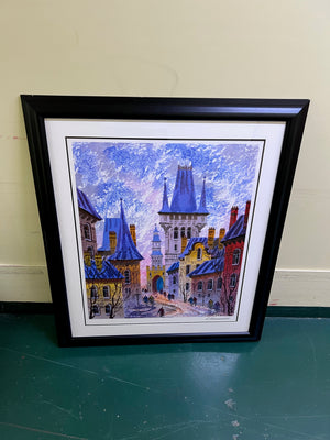 Anatole Krasnyansky Lithograph "Street of Old Prague"