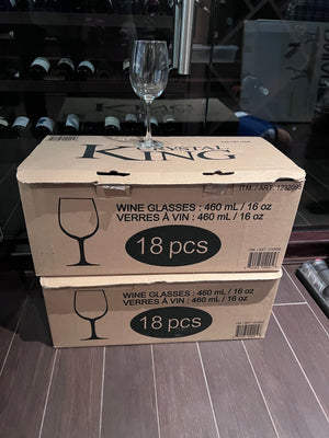 36 Crystal King Wine Glasses (*like new in box)