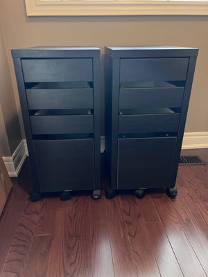 Pair of IKEA MICKE Drawer unit/drop file storage, black-brown (*retail $129 each)