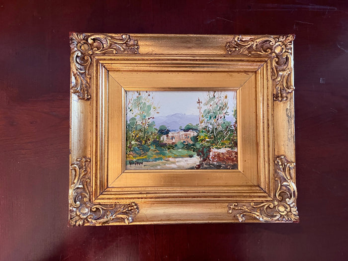 Small Landscape Painting, Gold Frame- 10" x 12"