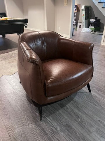 Structube AMBROSE Brown Leather Armchair # 2