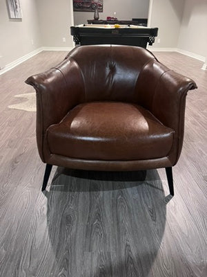 Structube AMBROSE Brown Leather Armchair # 2