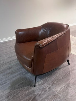 Structube AMBROSE Brown Leather Armchair # 2