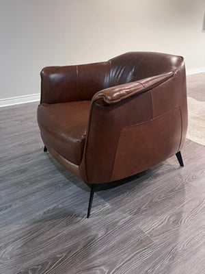 Structube AMBROSE Brown Leather Armchair # 2