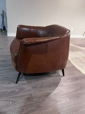 Structube AMBROSE Brown Leather Armchair # 2