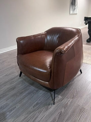 Structube AMBROSE Brown Leather Armchair # 2