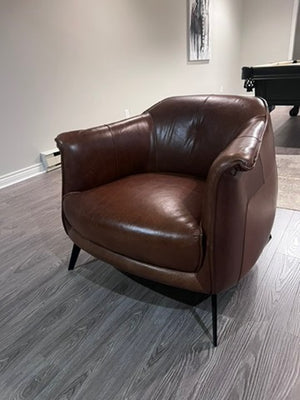 Structube AMBROSE Brown Leather Armchair # 2