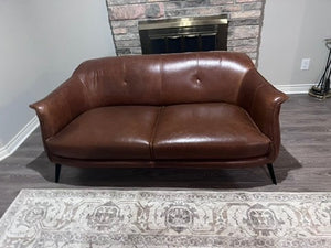 Structube AMBROSE Brown Leather Sofa # 2