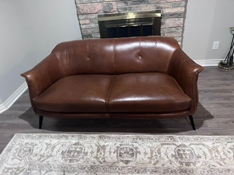 Structube AMBROSE Brown Leather Sofa # 1