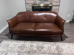 Structube AMBROSE Brown Leather Sofa # 1