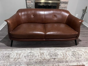 Structube AMBROSE Brown Leather Sofa # 1