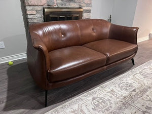 Structube AMBROSE Brown Leather Sofa # 2