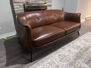 Structube AMBROSE Brown Leather Sofa # 2