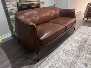 Structube AMBROSE Brown Leather Sofa # 1