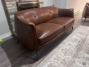 Structube AMBROSE Brown Leather Sofa # 2