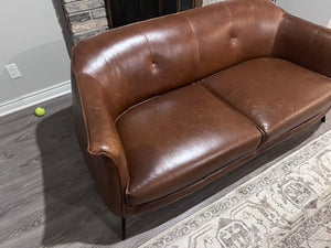 Structube AMBROSE Brown Leather Sofa # 1