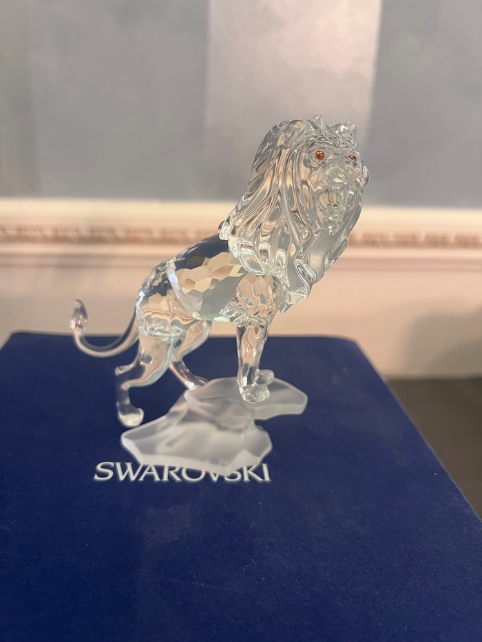 Swarovski Crystal Lion Standing on Rock #269377