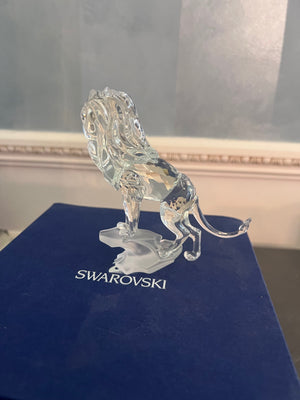 Swarovski Crystal Lion Standing on Rock #269377