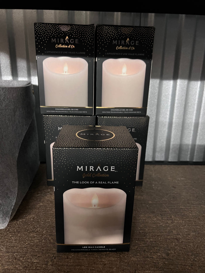 5 Mirage Gold Collection LED Flameless Wax Candle Candles- 6"h