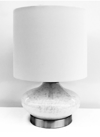 Pair of White Glass Table Lamps