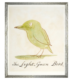 The Light Green Bird Print by Edward Lear