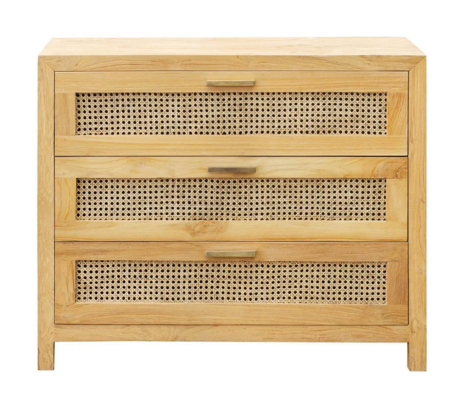 Kenya Teak/Cane Chest of Drawers- retail $1,390 (*2 Available)